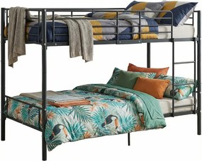 Czarne Metalowe Łóżko Piętrowe 90X200 Cm C4-L34