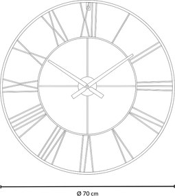 Zegar ścienny w stylu industrialnym ARATIO, Ø 70 cm