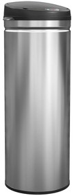 HOMCOM Kosz na śmieci 50 litrów z funkcją Soft-Close, bezdotykowy kosz ze stali nierdzewnej do higienicznych kuchni, biur, srebrny