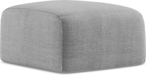 Pufa - z tkaniny strukturalnej - jasny szary - LEILA