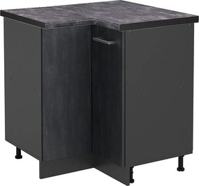 Szafka narożna czarny beton 75.6x60x81.6 r-line