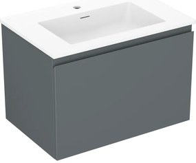 Mexen Orio szafka łazienkowa 70 cm z umywalką Otis, 1 szuflada, grafit mat/biała mat - 91A10-07047-1-BF66-W18M01