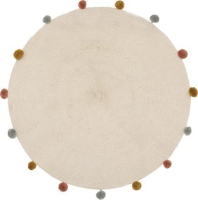 Dywanik dla dzieci ARLEKIN z pomponami, Ø 90 cm