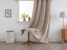 Zasłona TAVIO 140x250 cm, jasnobeżowa Zawieszanie: Metalowe pierścienie