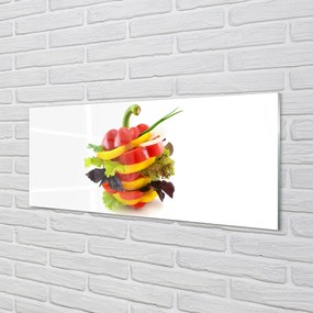 Szkło do Kuchni na Ścianę Duet Papryki i Sałaty