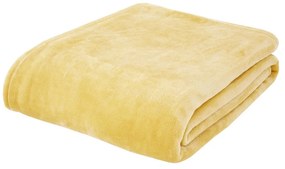 Żółty koc z mikropluszu 130x170 cm Raschel Velvet – Catherine Lansfield