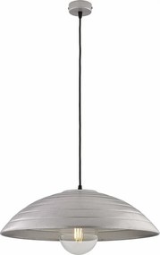 Sender lampa wisząca Ø50 cm z czarnego lakierowanego żelaza, srebrne zdobienia, regulowany kabel, 1 lampa