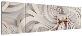 Obraz bogini z motywem kwiatowym (170x50 cm)
