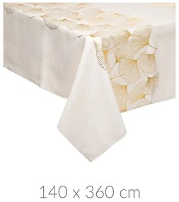 Obrus z wzorem miłorzębu GINKO, 140 x 360 cm