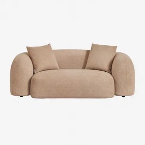 Sofa Dwuosobowa Z Tkaniny Chenilla Coco Szenila Gruba Brąz Latte - Sklum