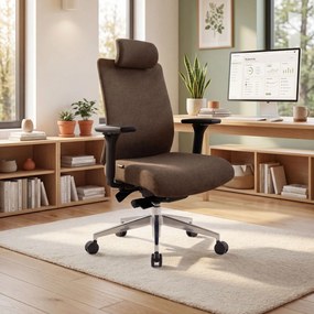 Fotel biurowy ergonomiczny brązowy VECTOR