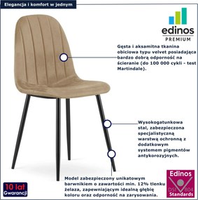 Brązowe krzesło tapicerowane metalowe N0-H74