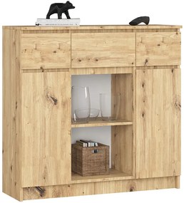 Komoda minimalistyczna do salonu dąb artisan - Nuvo