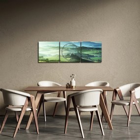 Obraz - Toskania, Włochy (z zegarem) (90x30 cm)