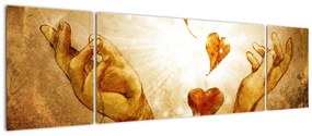 Obraz - Malowanie rąk pełnych miłości (170x50 cm)