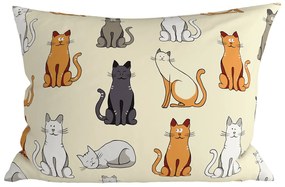 Zestaw 2 szt. dekoracyjnych poszewek na poduszki COLORED CATS BLEND 50x70 cm, kremowy