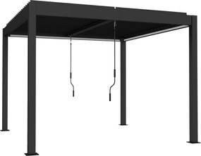 Outsunny Pergola 3x3 m z aluminium z oświetleniem LED, pilotem i regulowanym lamelowym dachem | Aosom PL