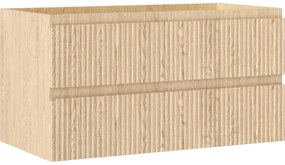 Mexen Rivel szafka łazienkowa podumywalkowa 90 cm, 2 szuflady, ryflowana , dąb - 91A20-09047-2-BFF81