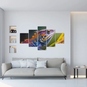 Obraz - Kolorowy legwan (125x70 cm)