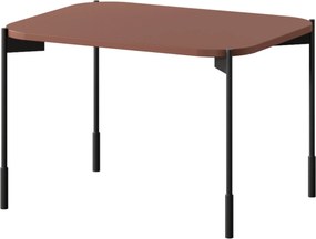 Stolik kawowy Sonatia 60 cm prostokątny na metalowych nogach - burgund