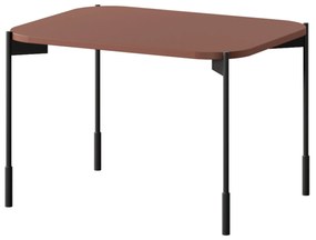 Stolik kawowy Sonatia 60 cm prostokątny na metalowych nogach - burgund