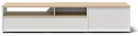 Biała szafka pod TV w dekorze dębu 180x38 cm Verone – TemaHome