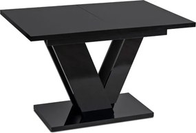 Stół Prostokątny Rozkładany CLARK 120-160 cm Czarny Połysk Glamour