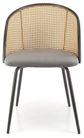 Krzesło tapicerowane K508 VELVET szare HALMAR