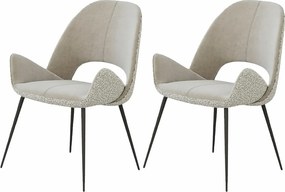 Krzesła do jadalni zestaw 2 szt. - materiał i metal - beż - GREGOR