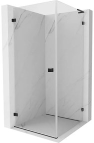 Mexen Lunar-B L kabina prysznicowa uchylna lewa 90 x 90 cm, transparent, czarna - 832L-090-090-70-00-L