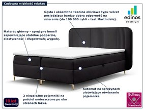 Czarne welurowe łóżko z pojemnikiem 4 rozmiary G1-G33