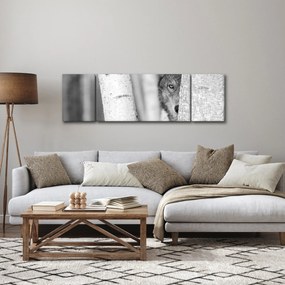 Obraz - Wilk w lesie (170x50 cm)