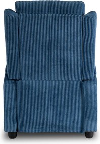Fotel Rozkładany z Podnóżkiem SPENCER Granatowy Sztruksowy Nowoczesny