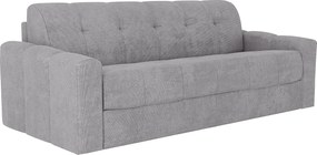 Kanapa 3-osobowa rozkładana typu express w tkaninie teksturowanej jasnoszarej - Powierzchnia spania 140 cm - Materac 22 cm z pianką z pamięcią kształtu - DARIELO
