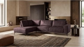 Brązowy narożnik z imitacji skóry (lewostronny) Copenhagen – Scandic