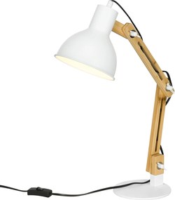 HOMCOM Lampa biurkowa 40W biala regulowana do czytania z gniazdem E27 wygodna i funkcjonalna | Aosom PL