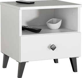 Szafka nocna AKORD MOBI Biała 40 cm 1 szuflada kolor Biały mat 1 półka 40x37x43 cm