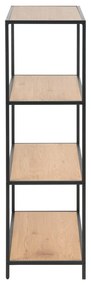 Czarno-naturalny regał w dekorze dębu 77x114 cm Seaford – Actona