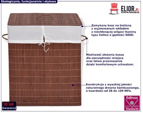 Pojemnik bambusowy zamykany Lavandi 5X - brązowy