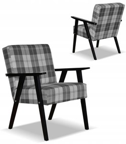 Fotel w stylu PRL retro vintage SOLER Family Meble krata szara