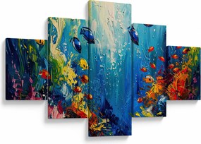 Obraz - Malowanie podwodnego świata (125x70 cm)