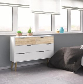 Biała komoda OSLO 75395 z 4 szufladami