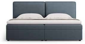 Niebieskie łóżko boxspring ze schowkiem 180x200 cm Arendal – Cosmopolitan Design