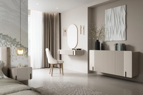 Komoda Malmi 150 cm wisząca - kaszmir / crema bianca / czarny