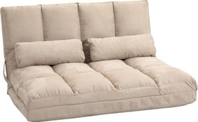 HOMCOM Sofa i Łóżko 2 w 1, Regulowane Oparcie, 102 x 73 x 60 cm, Beżowa