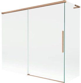 Mexen Rox L parawan nawannowy 2-skrzydłowy rozsuwany 180 + 80 x 150 cm, transparent, miedź szczotkowana - 8C9L-180-080-65-00