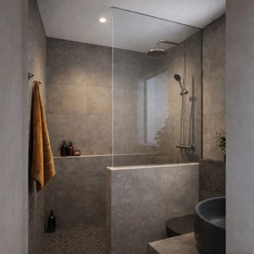 Ścianka prysznicowa Walk In MOLIS HALF Classic Clear szkło transparentne | Różne rozmiary : Kolor profili kabiny - czarny, Rozmiar - 90 x 180 cm