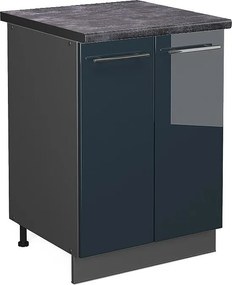 Szafki kuchenne ciemnoniebieski wysoki połysk 60x60x82 fame-line