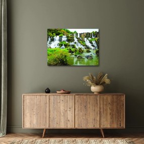 Obraz - wodospady z zielenią (70x50 cm)