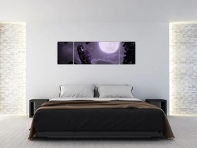 Obraz - Nocna sowa, fioletowy (170x50 cm)